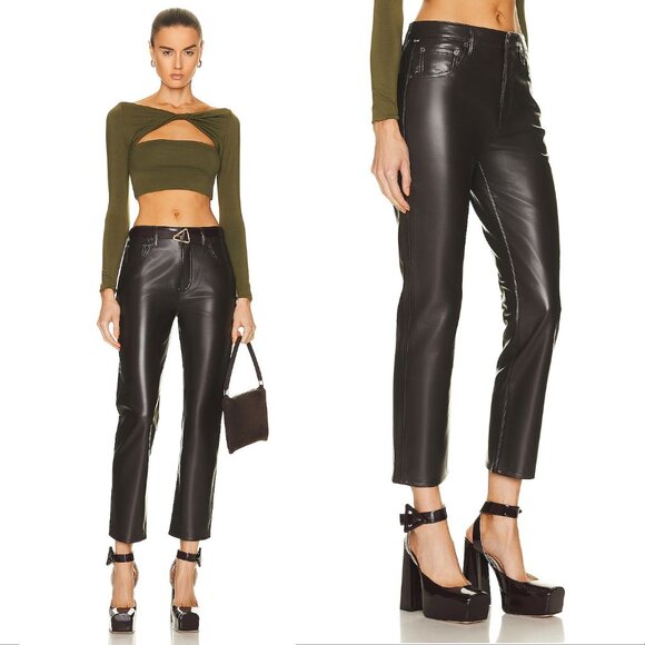 Citizens of Humanity Jolene Jeans Pants Size 30 High Rise Leather Brown NEW - Picture 2 of 10